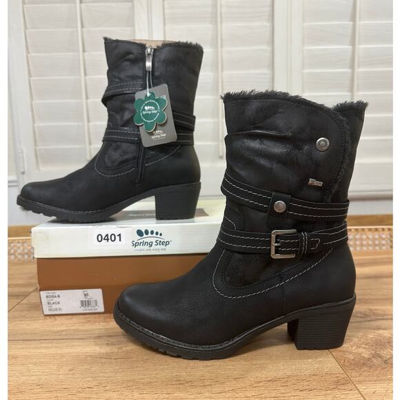 Spring Step Relife Boisa Boot Black Vegan Leather 9 US 40 EU NIB Water Resistant - Picture 5 of 16
